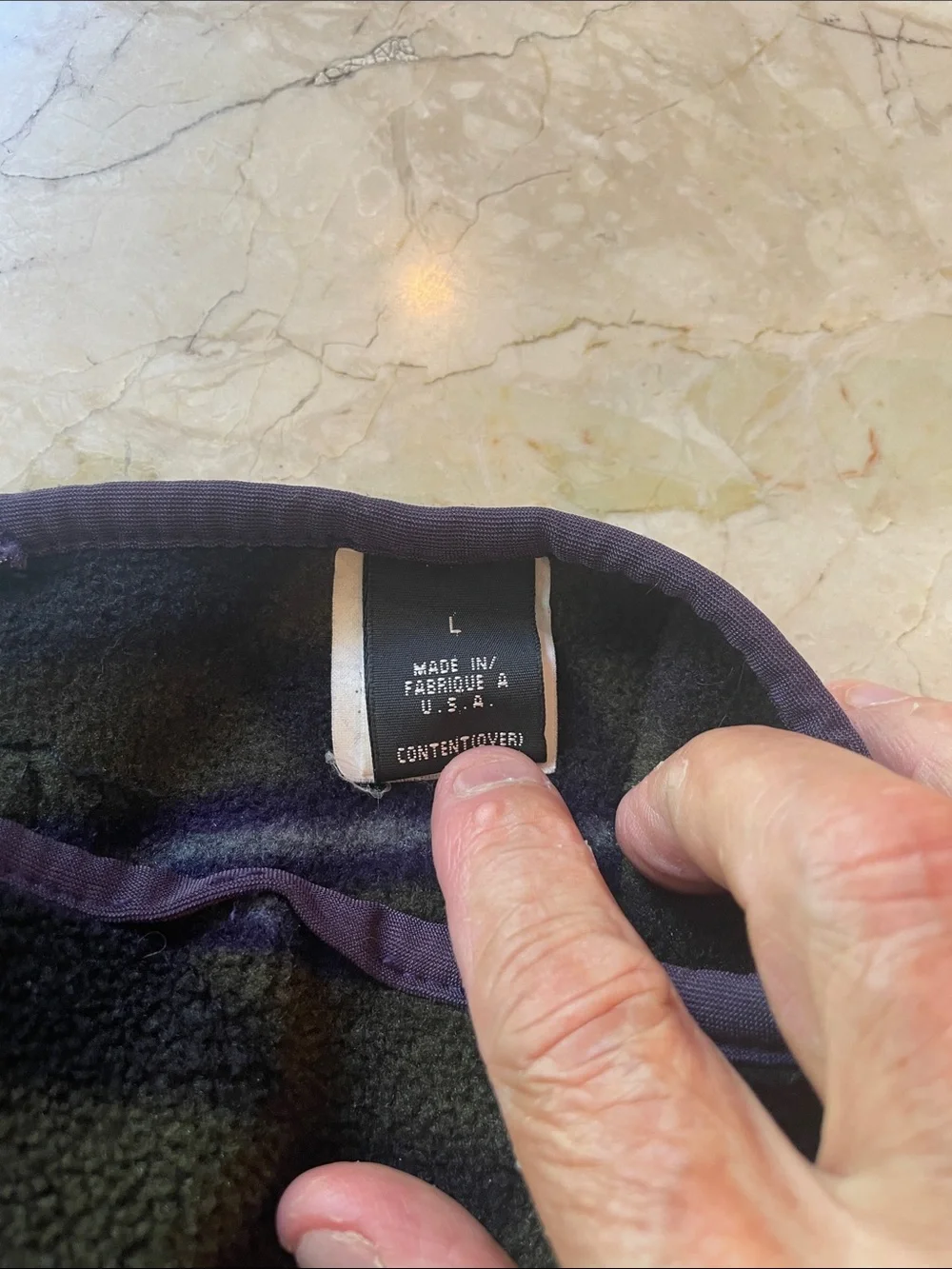 Patagonia Fleece Neck Warmer in Black, Olive & Red Pattern